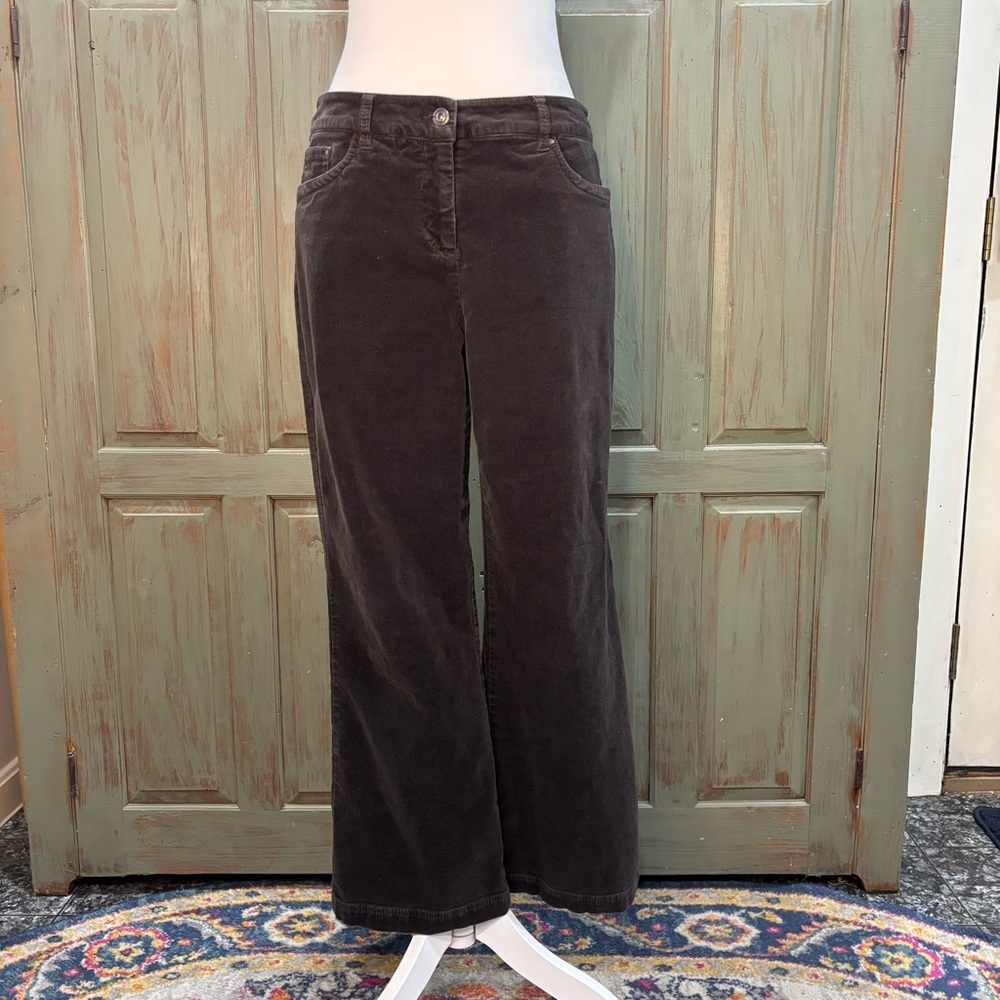 Dalia Collection Corduroy Pants Gray 6 Petite